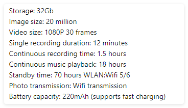 AI Camera Smart Glasses!
