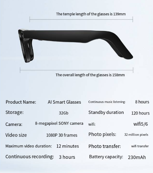 AI Camera Smart Glasses!