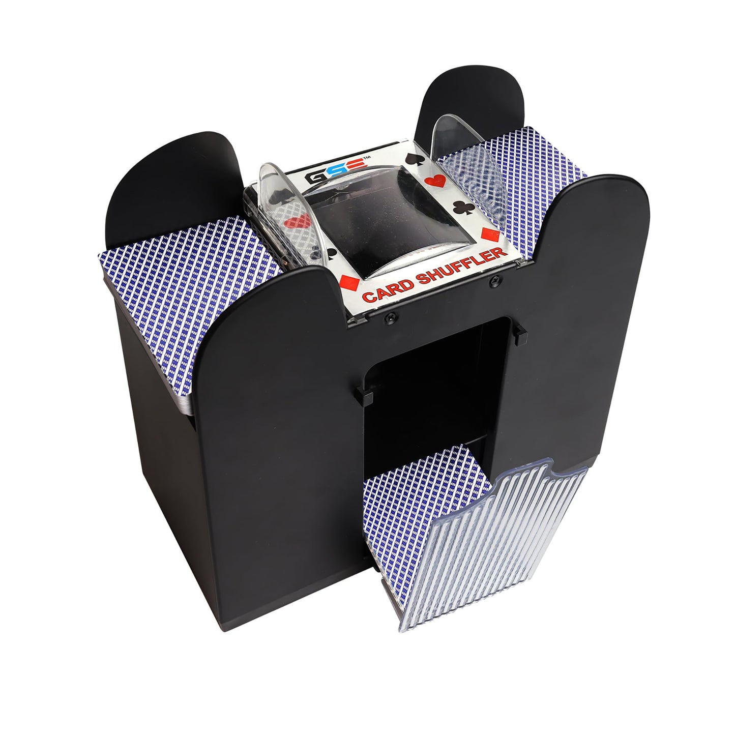 GSE Games & Sports Expert Upgraded 6-Deck Automatic Card Shuffler Battery-Operated Electric Shuffler Machines for Playing Cards Blackjack Texas Holdem Canasta Bridge UNO Card Games