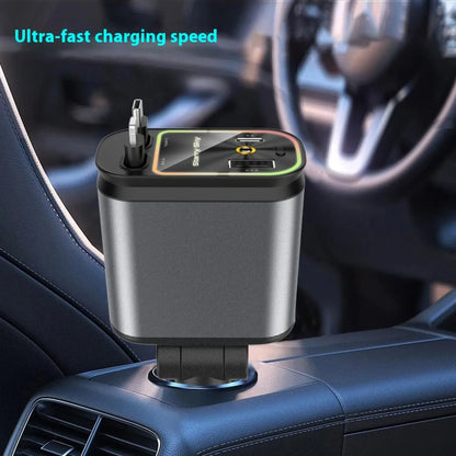 Car Mobile Phone Charger Four-in-one Multi-function Double Telescopic Strip Line!