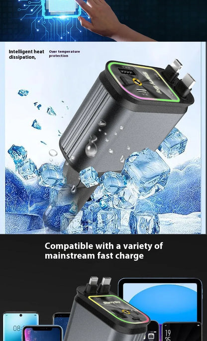 Car Mobile Phone Charger Four-in-one Multi-function Double Telescopic Strip Line!
